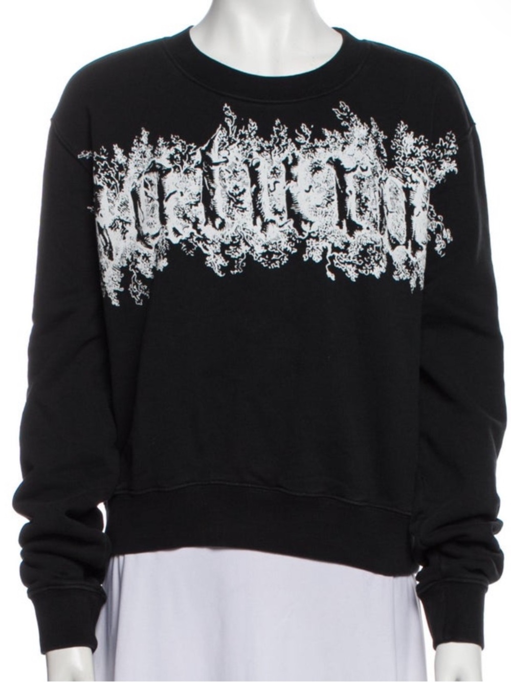 Off-White Black Graphic Crewneck Sweatshirt Size S